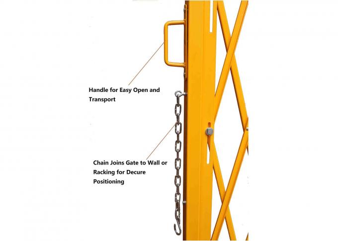 Lager-Hochleistungstragbare faltende Sicherheits-Stahltore mit Warnschild